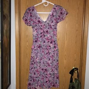 Tieback V neck dress